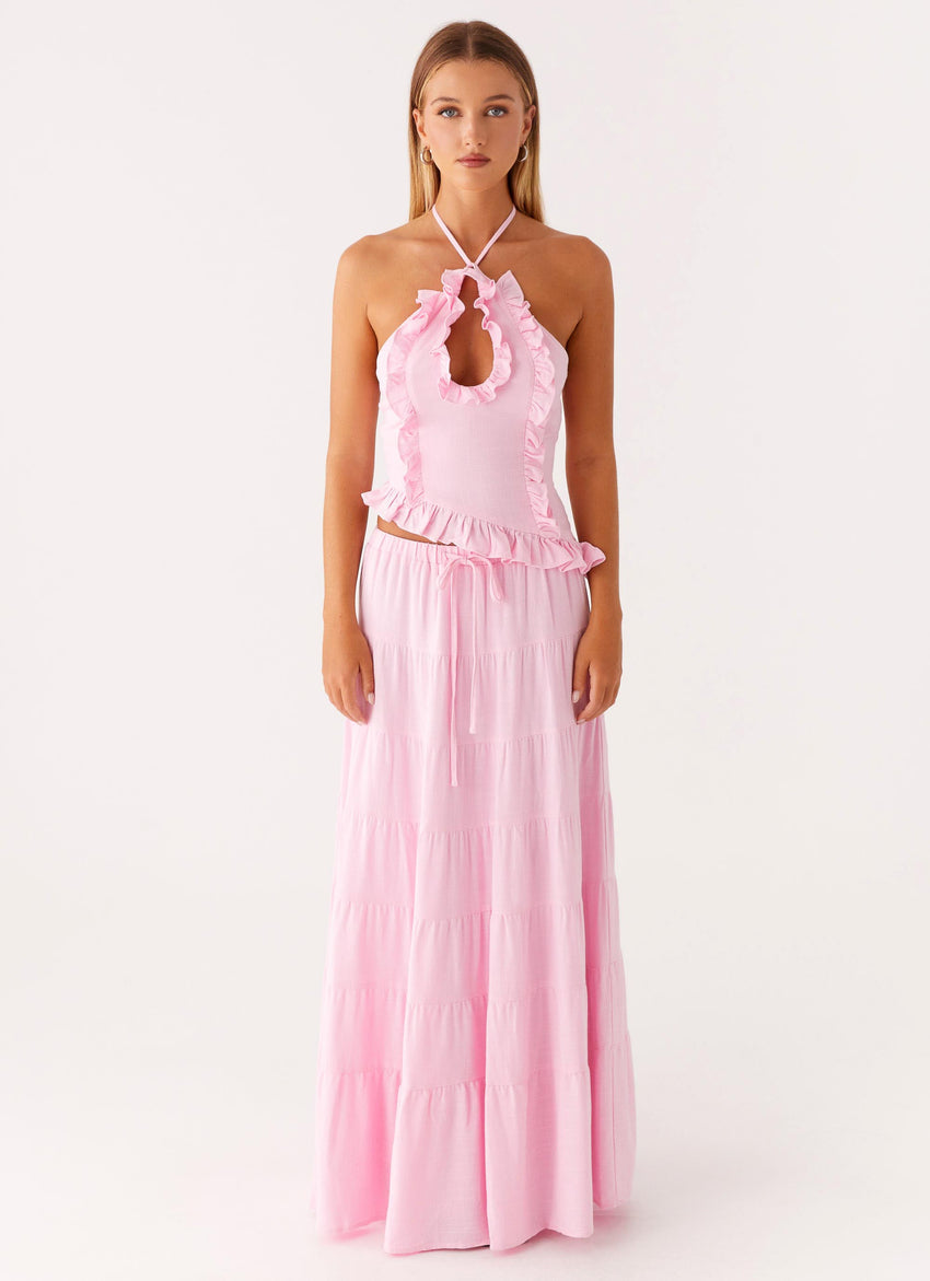 Mariella Linen Top - Pink