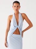 Michaella Chiffon Twist Top - Blue