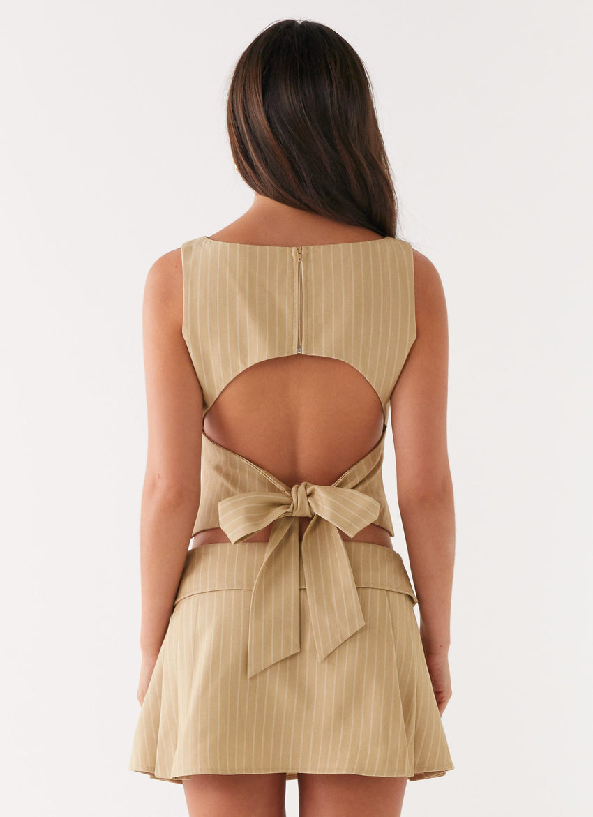 Miki Top - Beige Stripe
