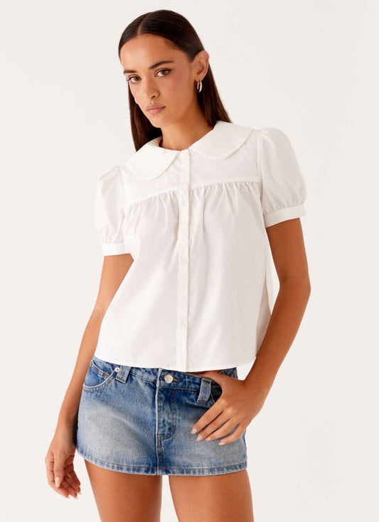 Nostalgia Babydoll Shirt - White