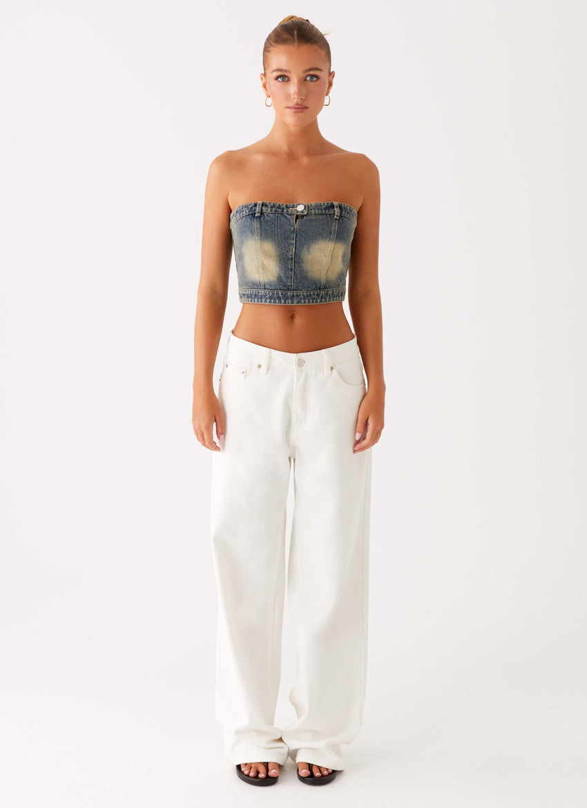 Not Like Us Denim Top - Vintage