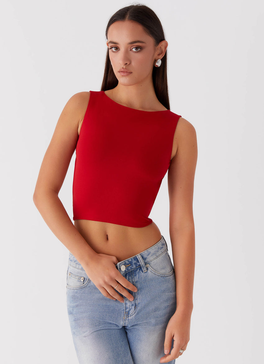 Saskie Tie Top - Ruby Red