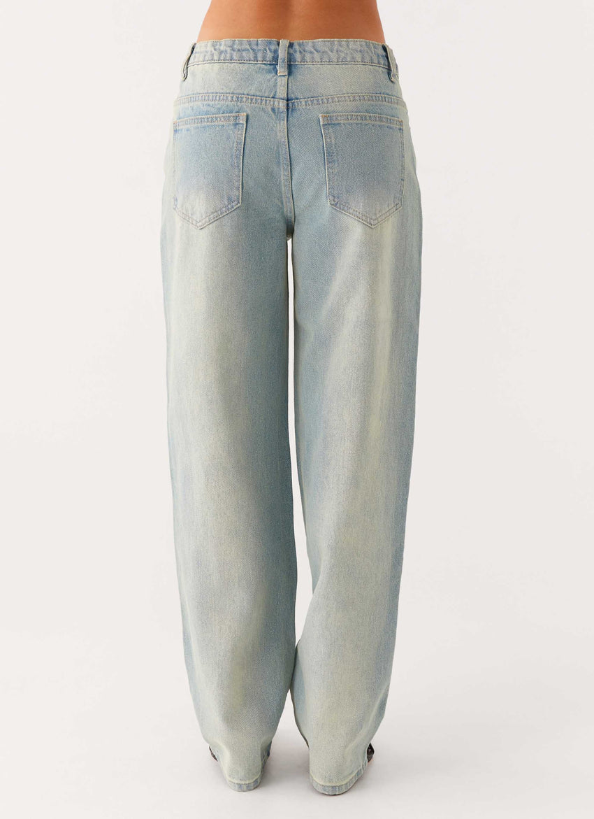 Poppy Low Rise Denim Jeans - Vintage Denim