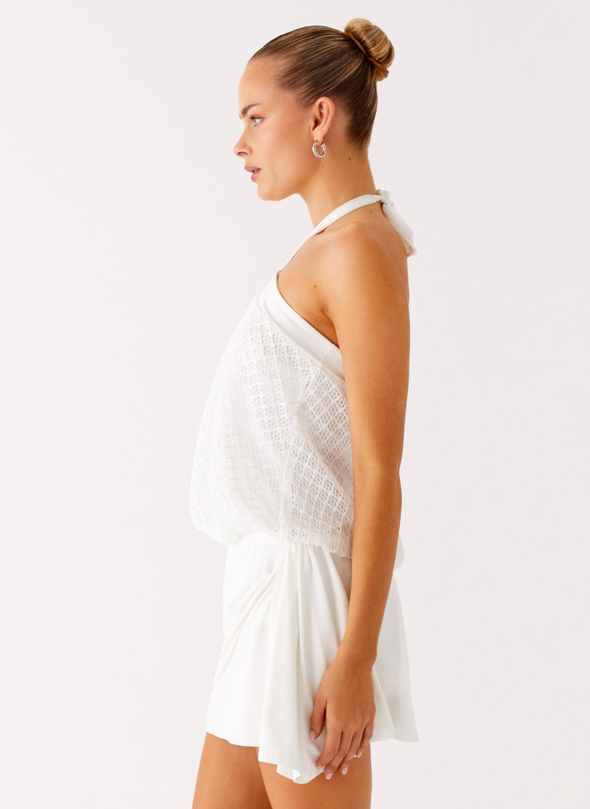 Switch Up Halter Mini Dress - Ivory