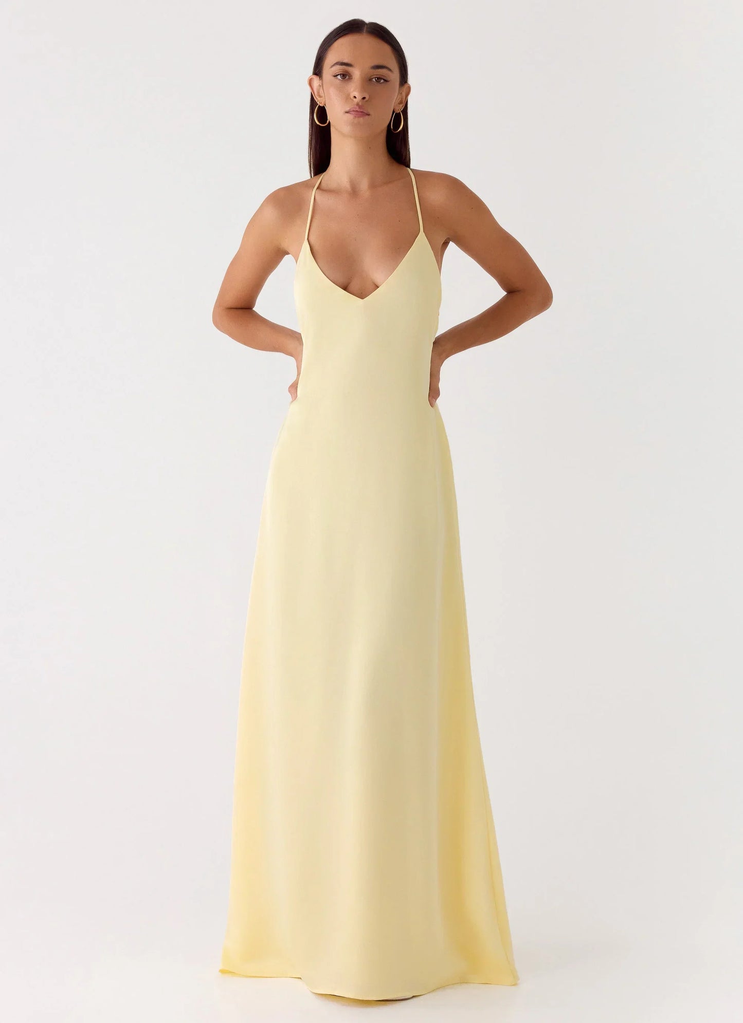 Fine Line Maxi Dress - Yellow