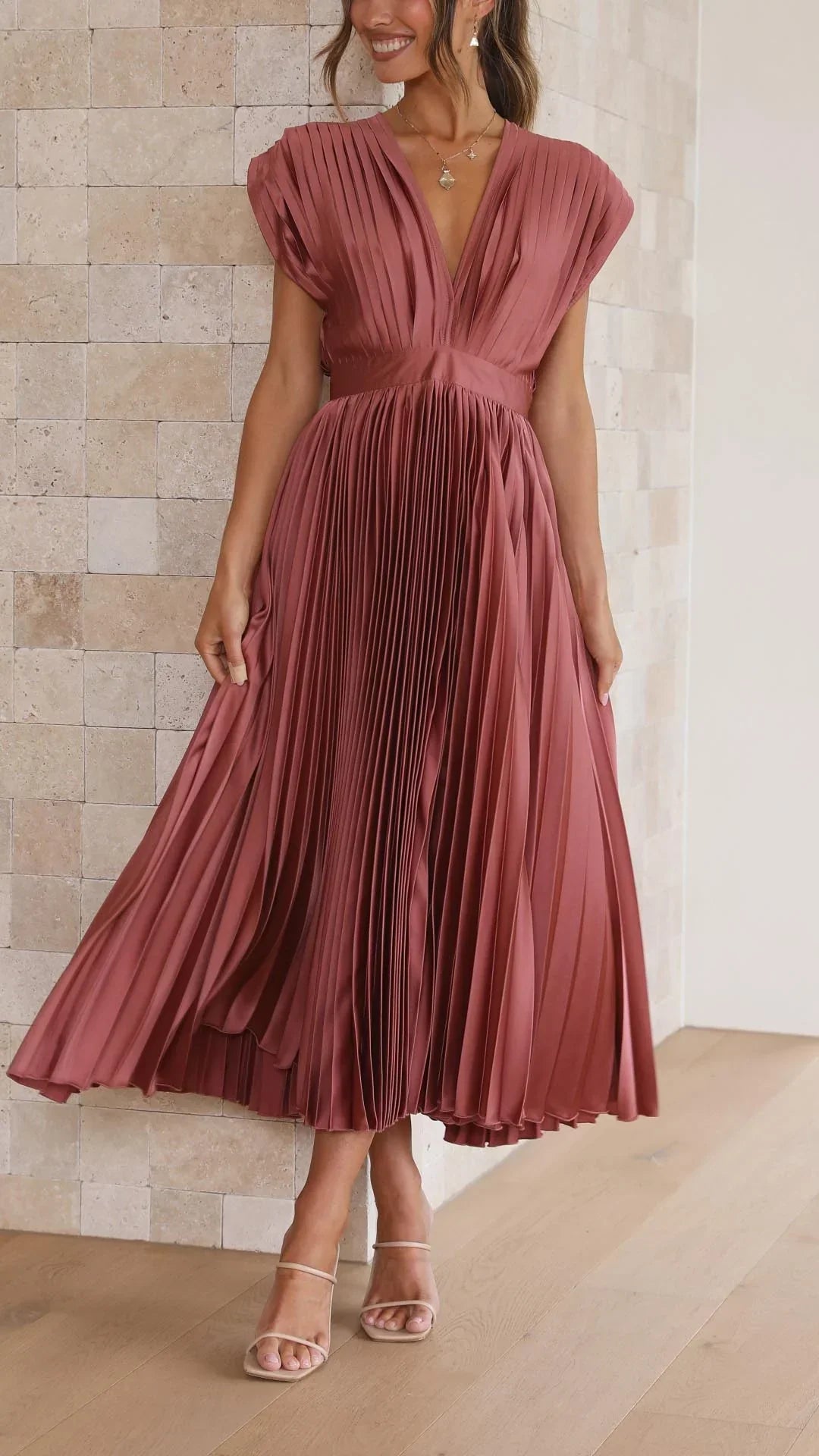 Rosalie Pleated Midi Dress