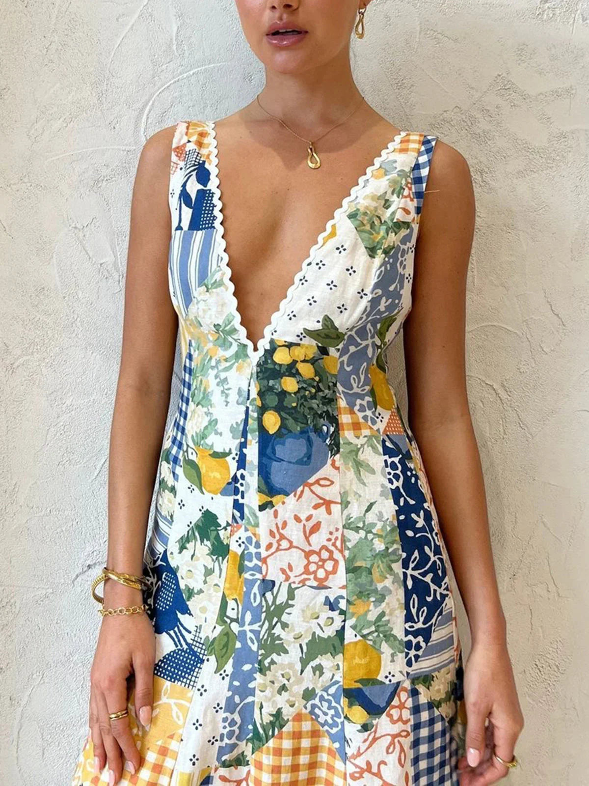 Solange Patchwork Maxi Dress