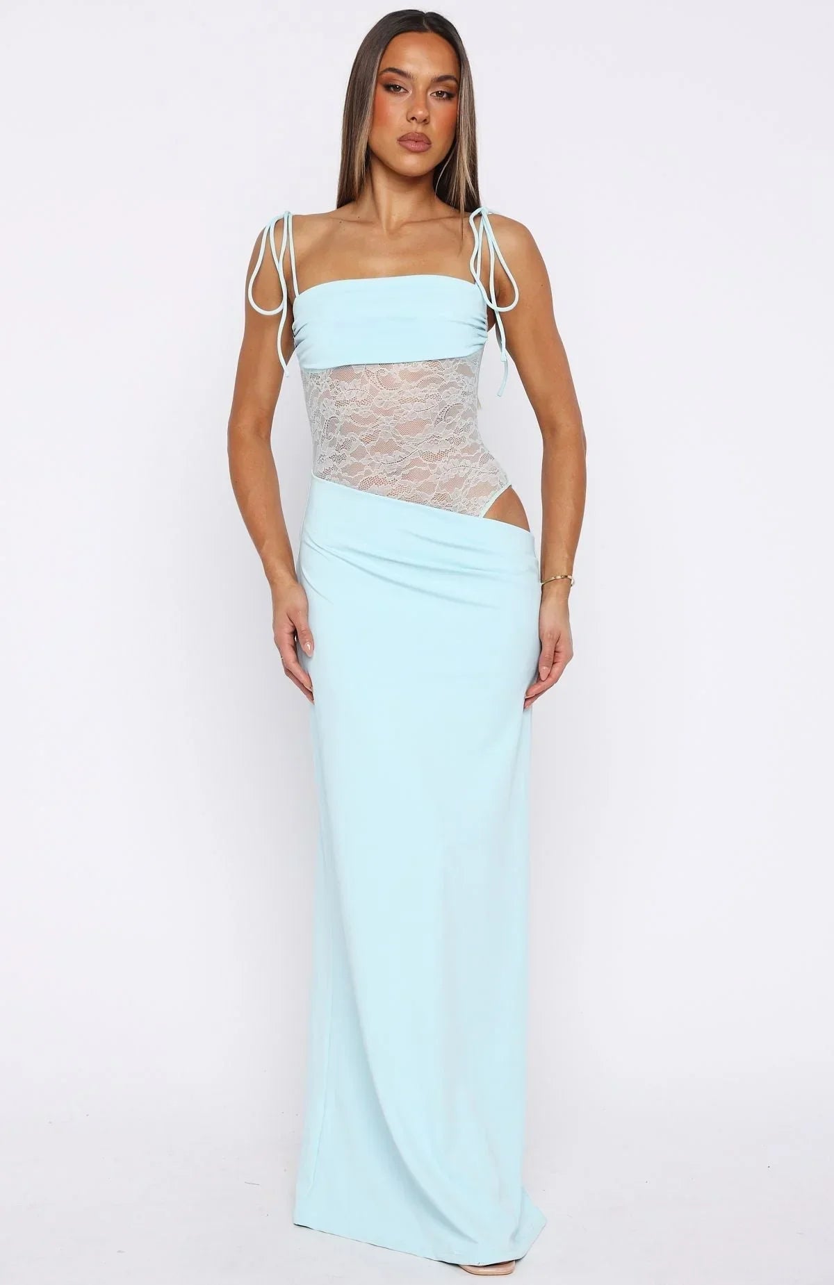 Azure Lace Maxi Dress