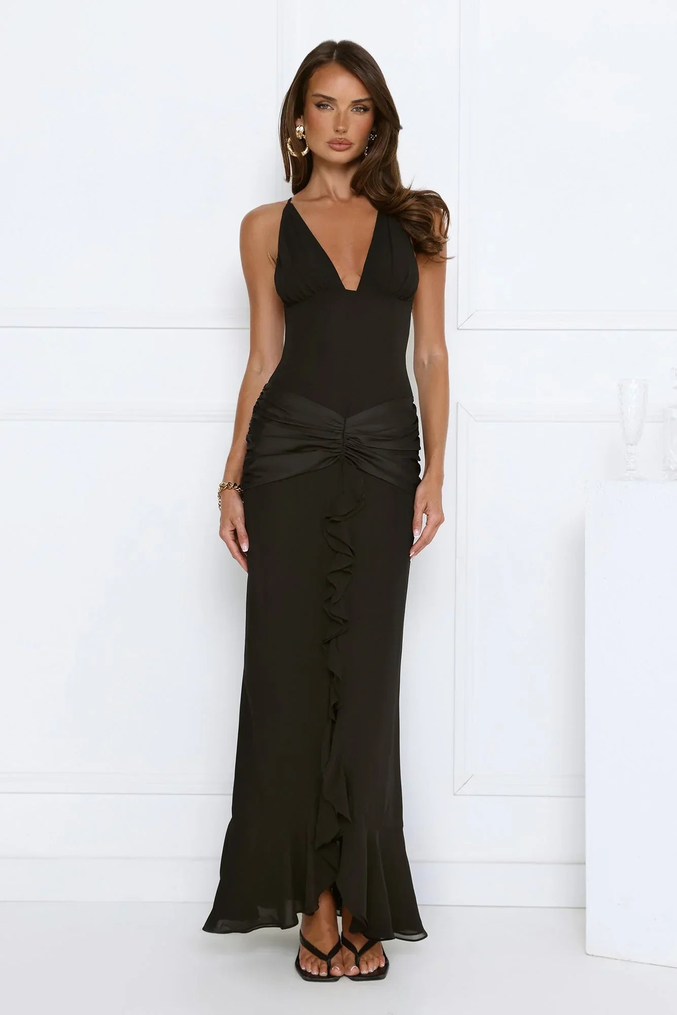 Radiant Soirée Maxi Dress Black