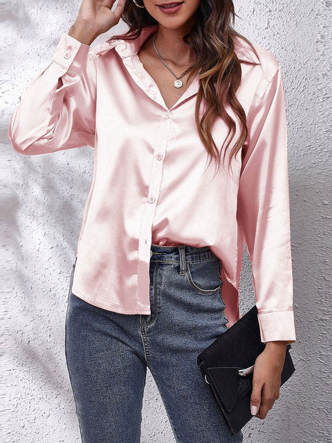 Sienna Satin Collared Top