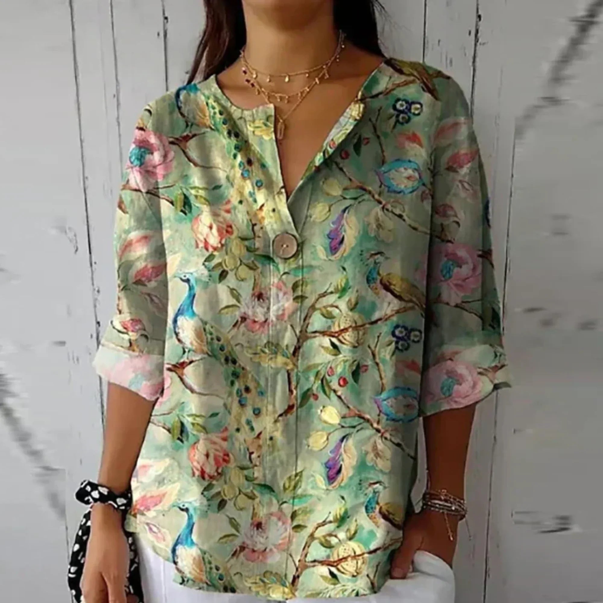 Finley Floral 3/4 Top