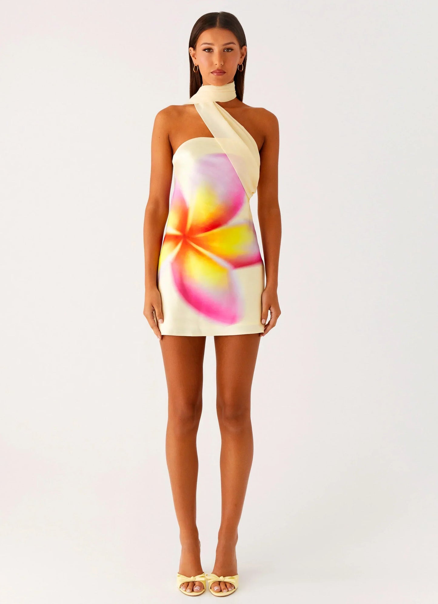 Isa Satin Mini Dress Yellow
