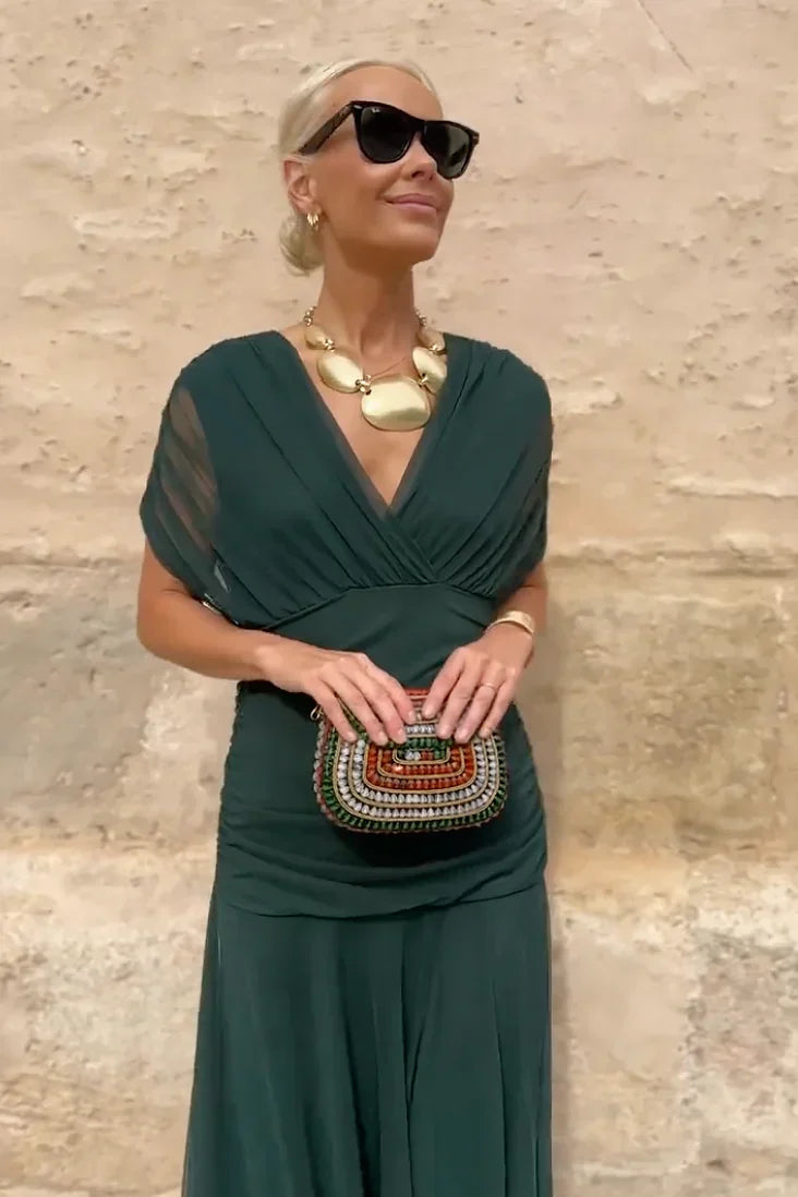 Rosetta Draped Maxi Dress