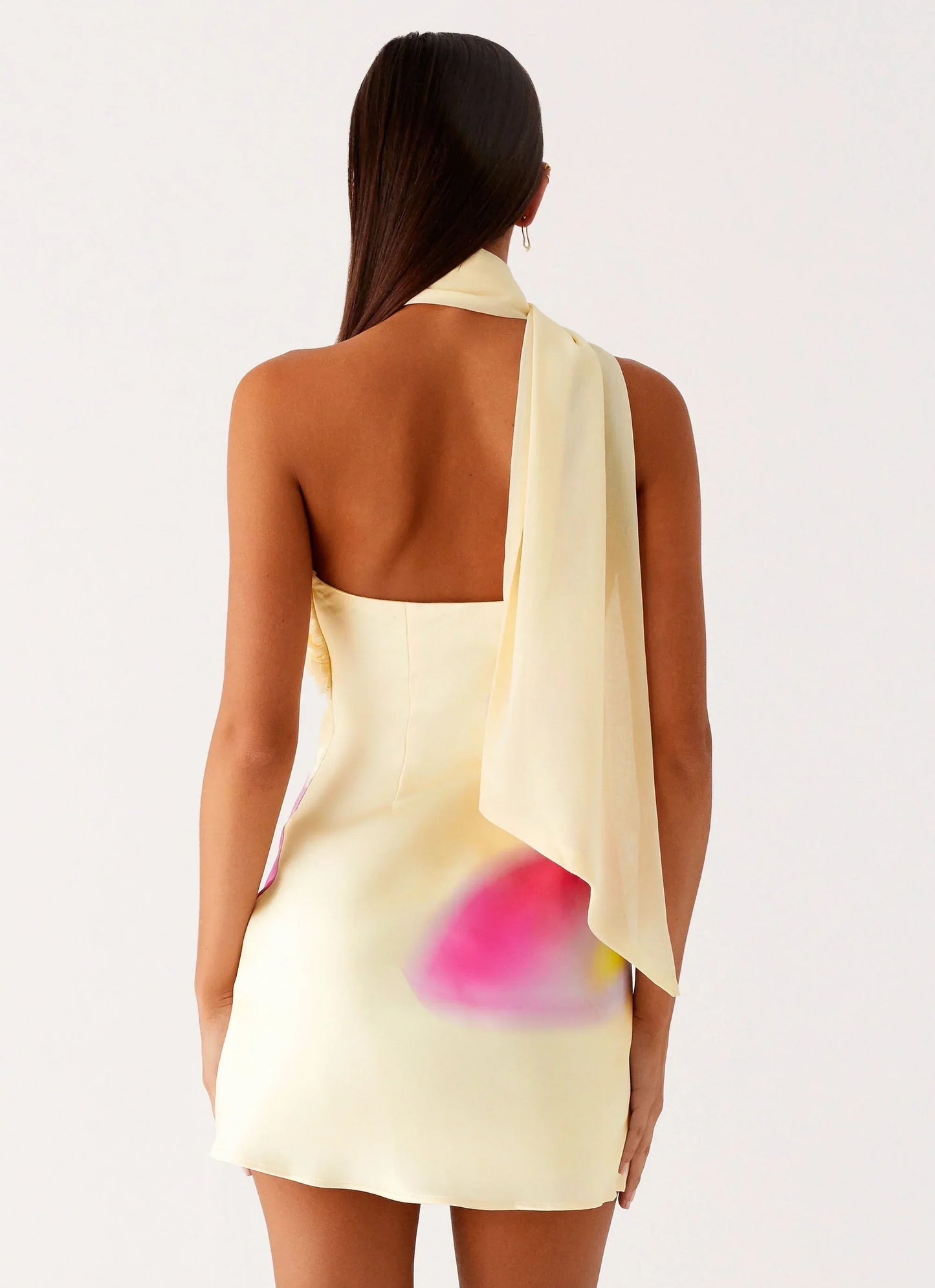 Isa Satin Mini Dress Yellow