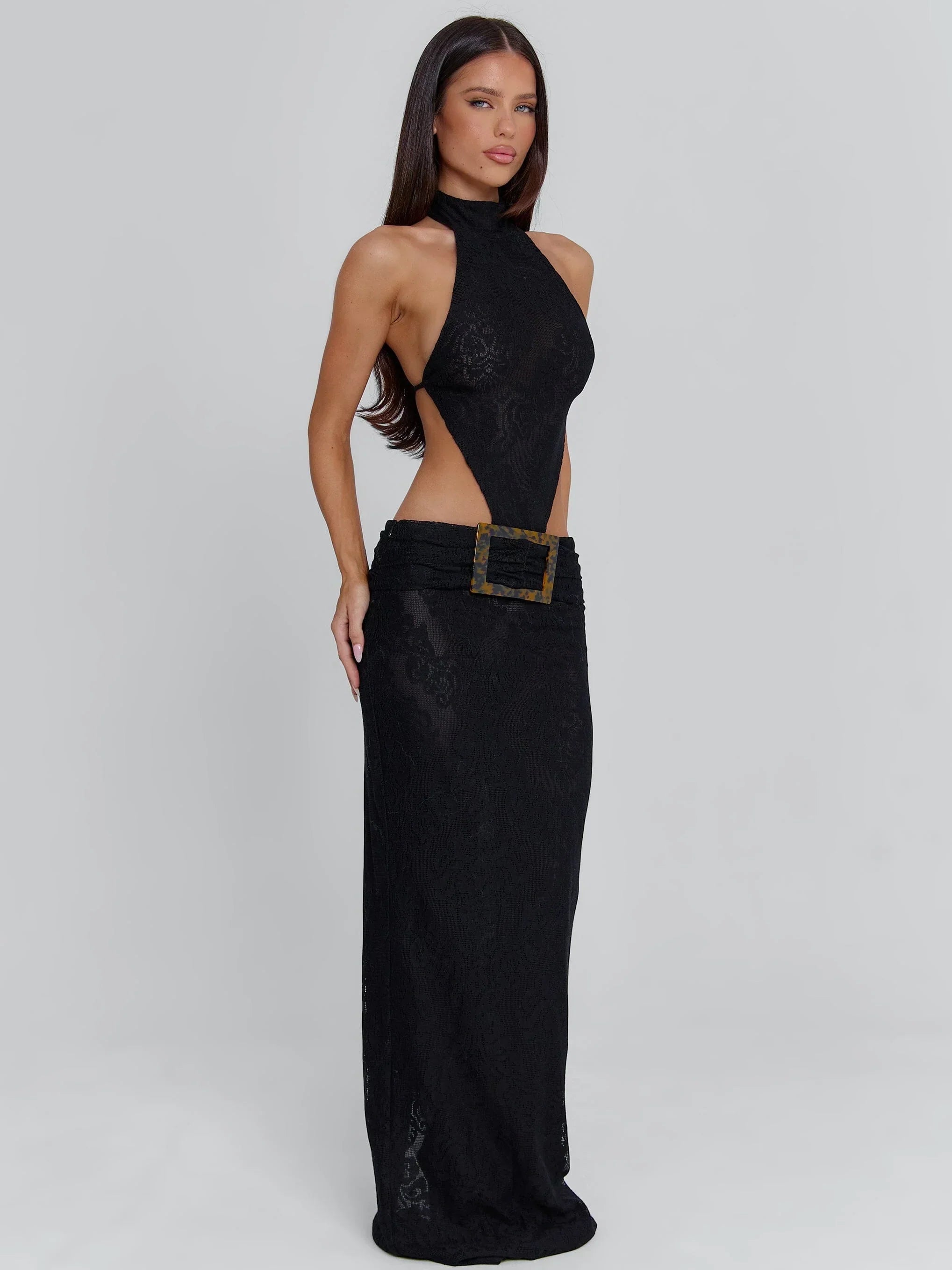 Albinae Black Maxi Dress