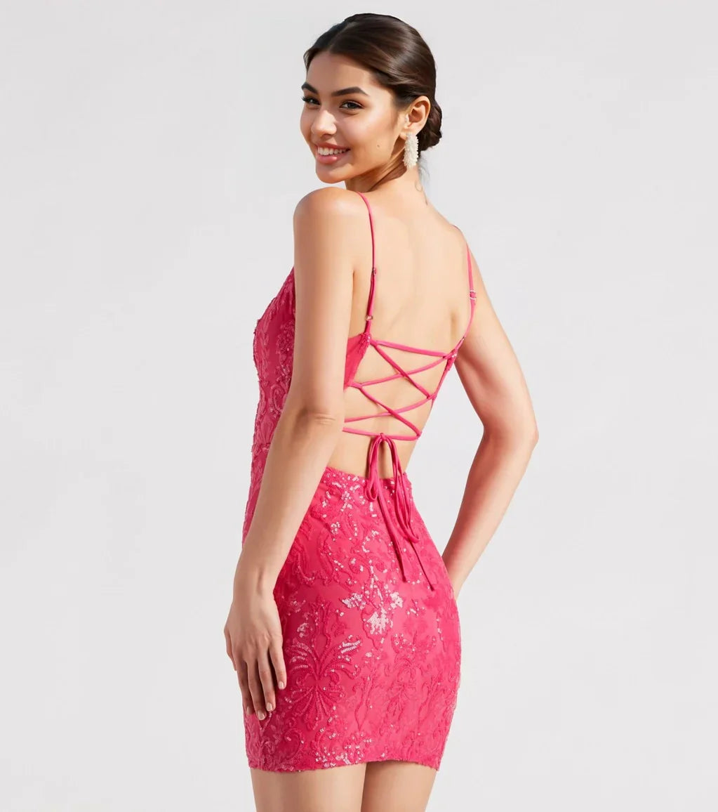 Leila Sequin Bodycon Mini Dress