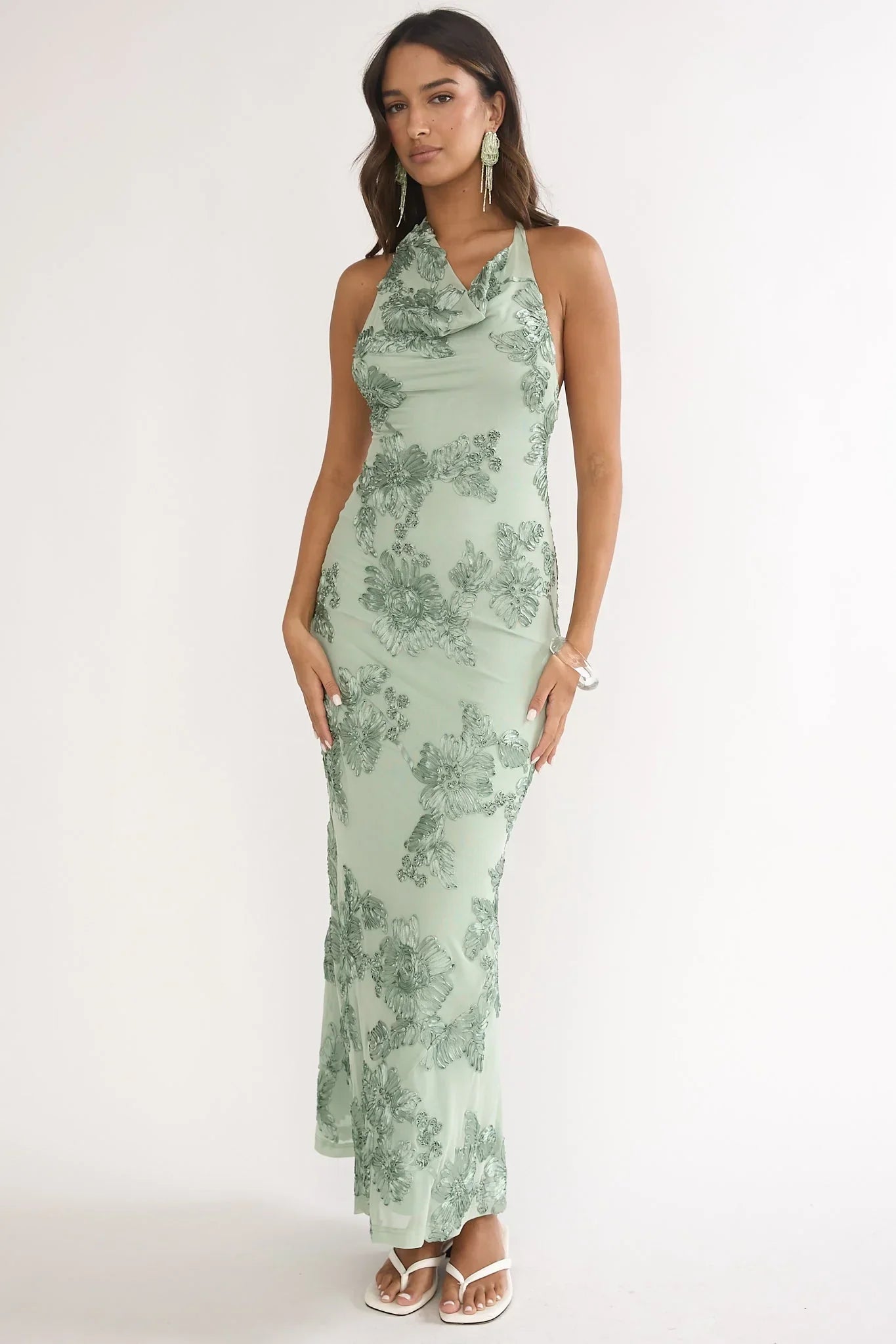 Kirralée Embellished Maxi Dress Aqua