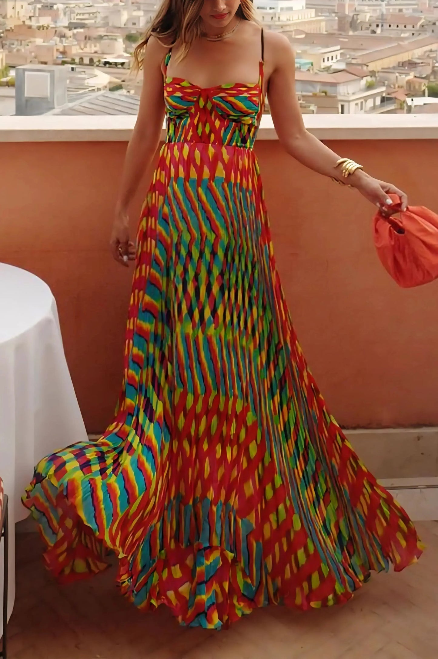 Kira Pleated Maxi Dress