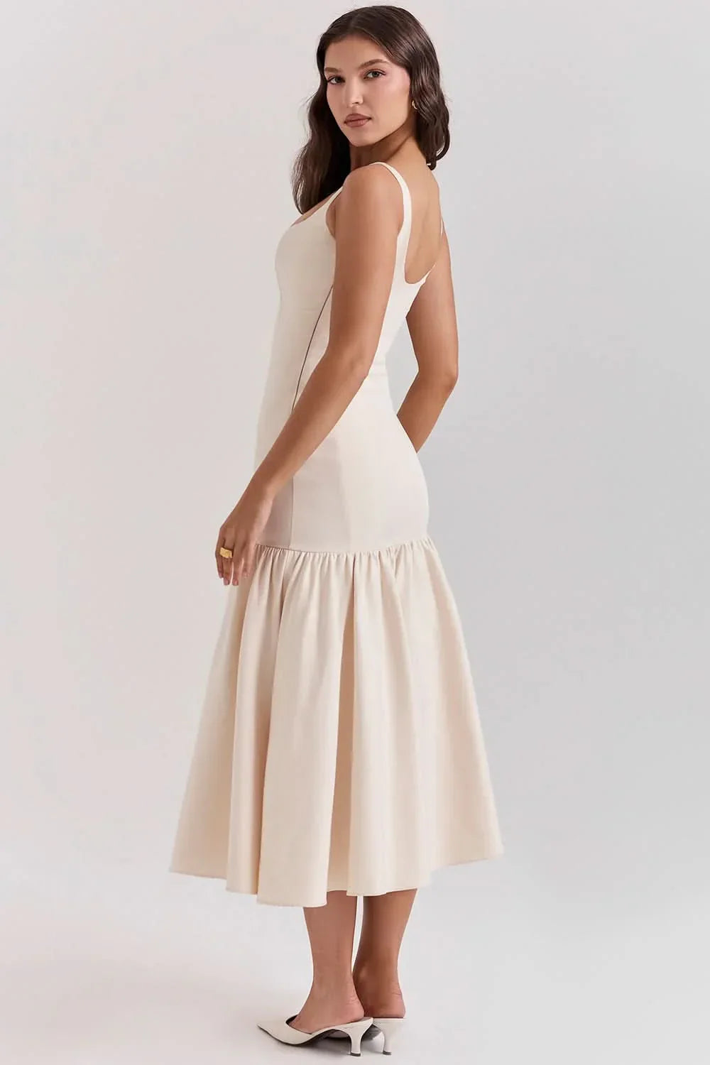 Isabella Ruffle Midi Dress