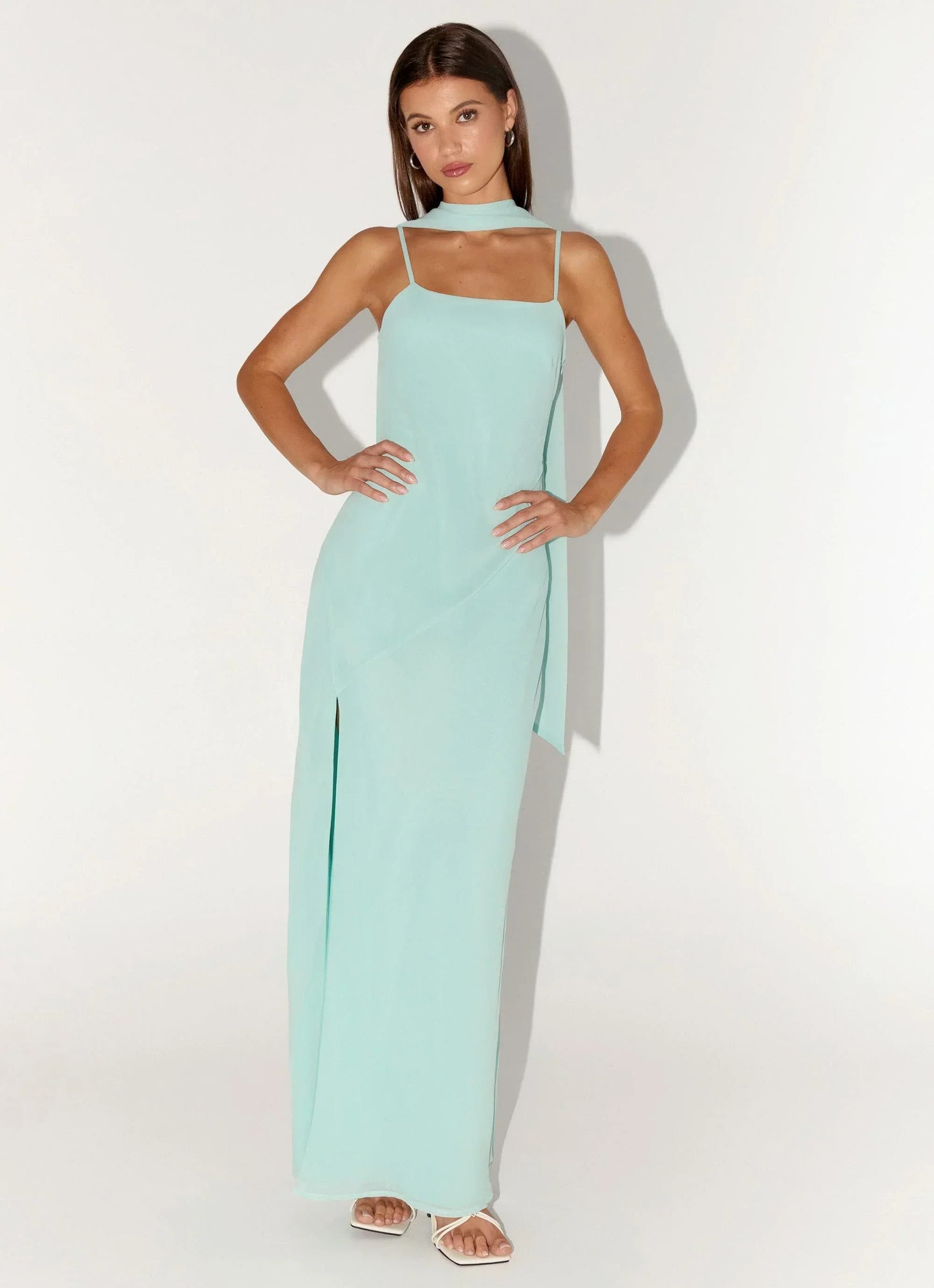 Eternelle Square Neck Maxi Dress - Teal