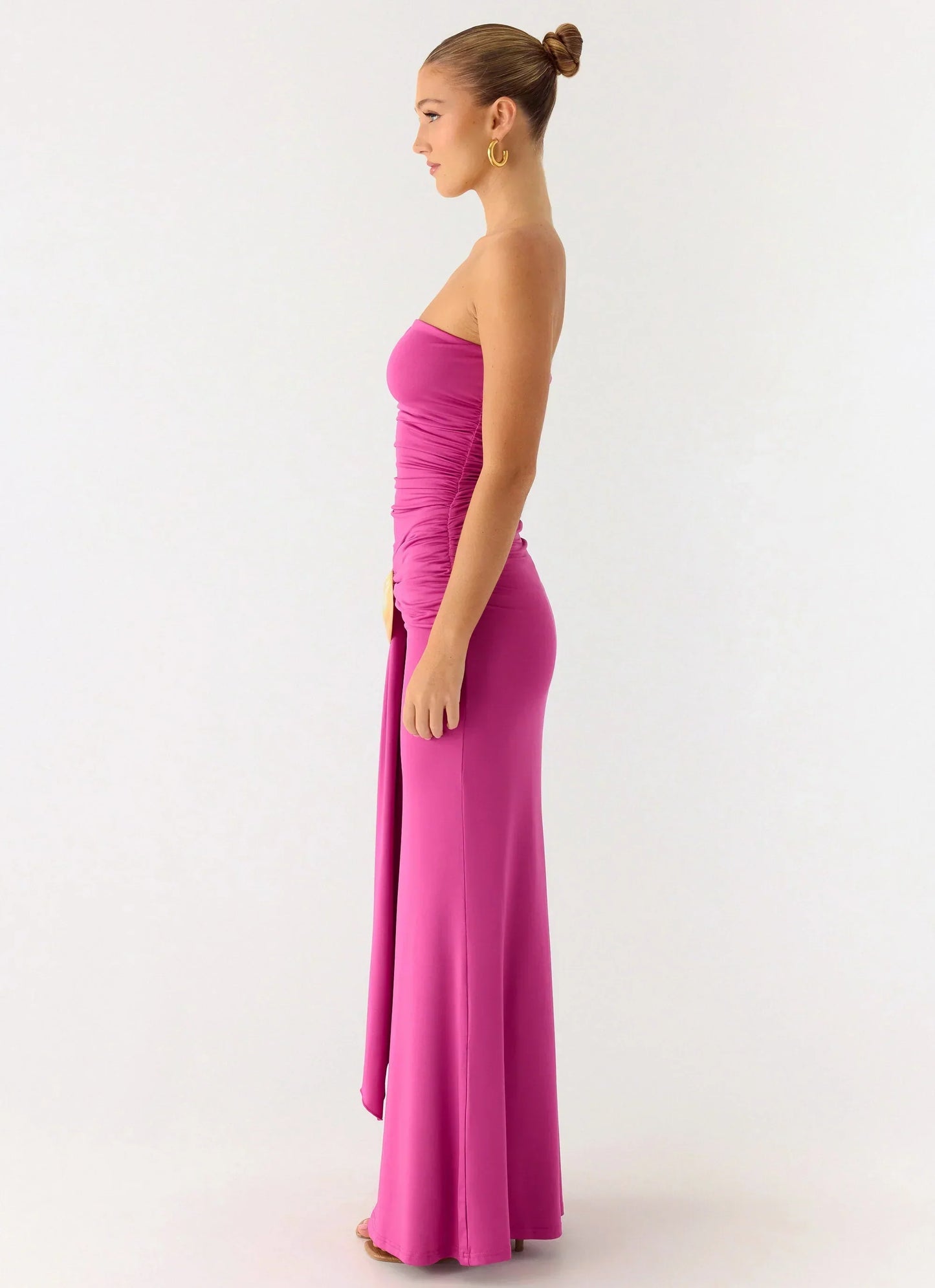 Party After Party Shell Maxi Dress - Fuchsia