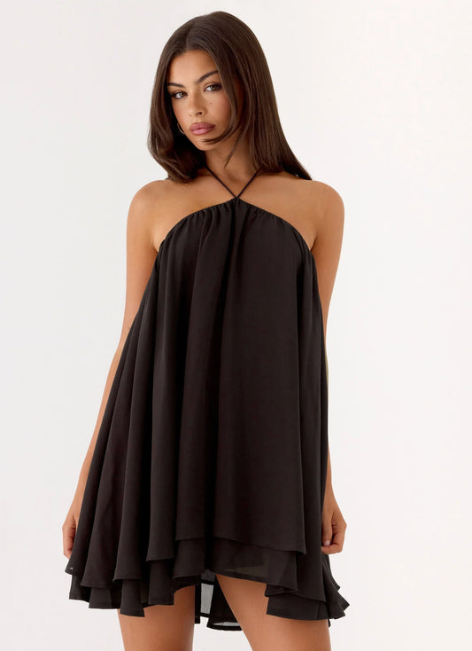Alicelle Halter Mini Dress Brown