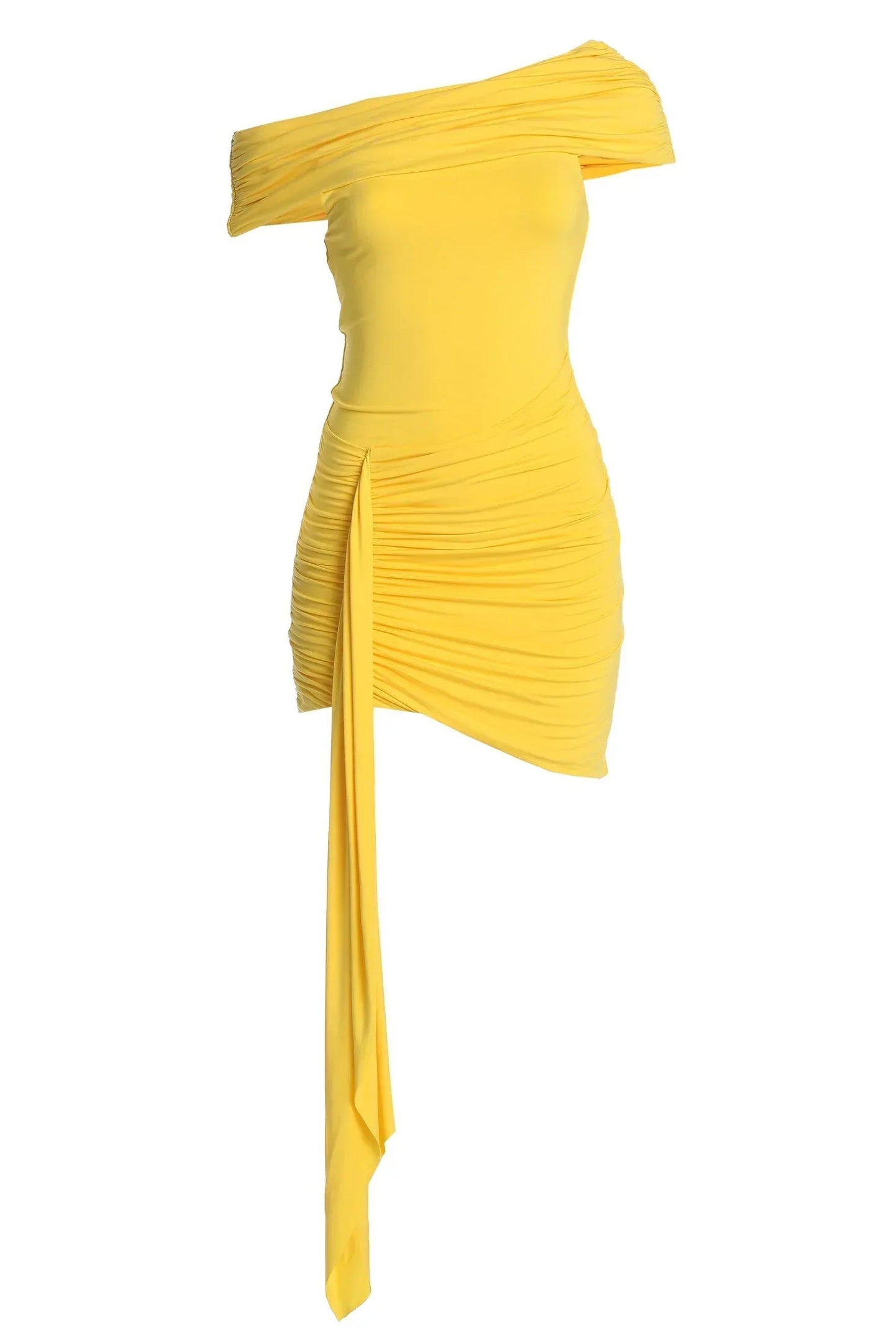 Off The Shoulder Drape Mini Dress