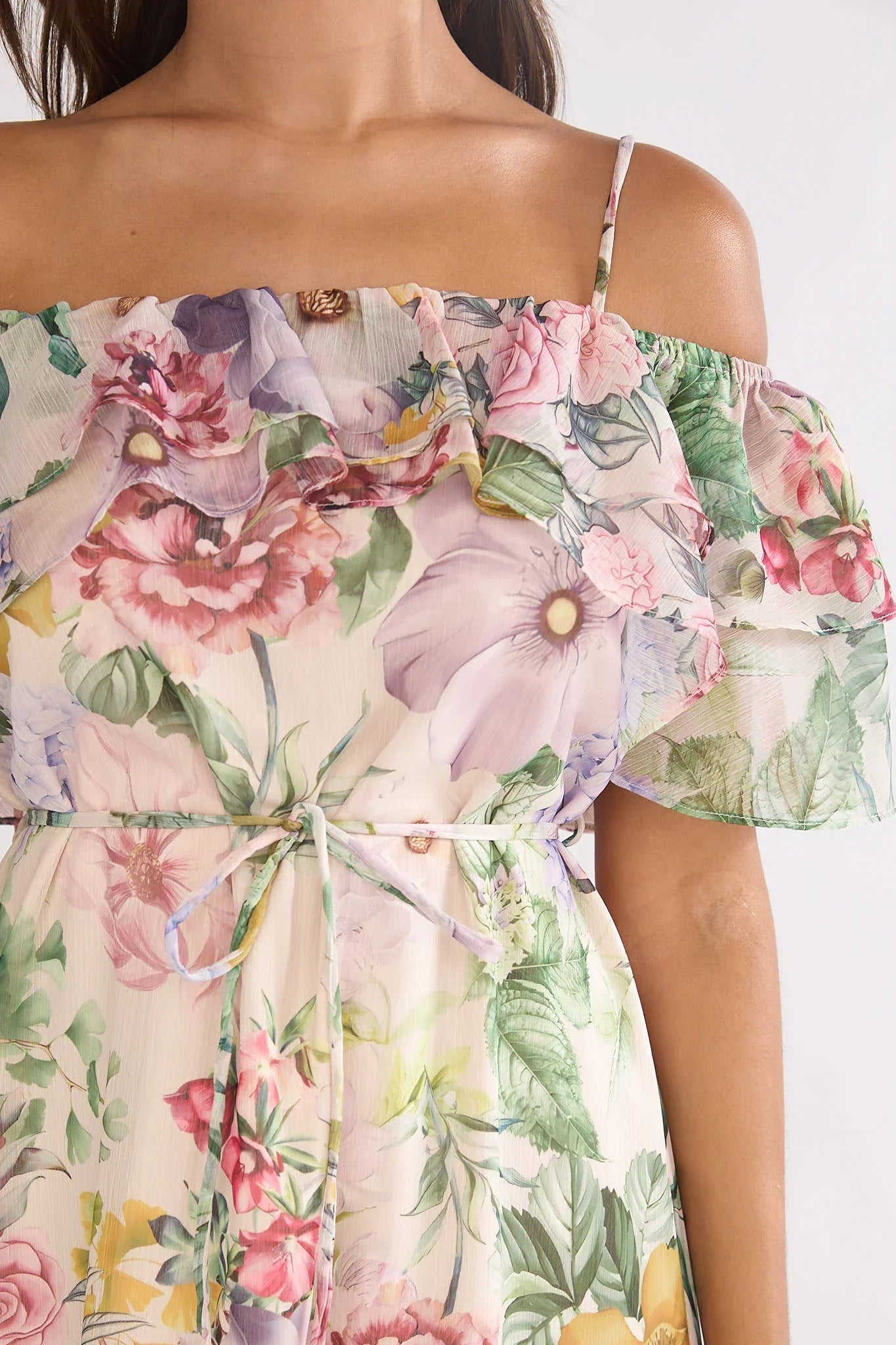 Ivelle Ruffle Maxi Dress Floral