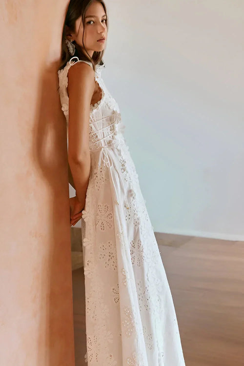 Arabella Lace-Up Maxi Dress