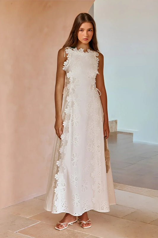 Arabella Lace-Up Maxi Dress