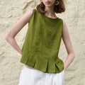 Duttini | Pleated Hem Linen Top