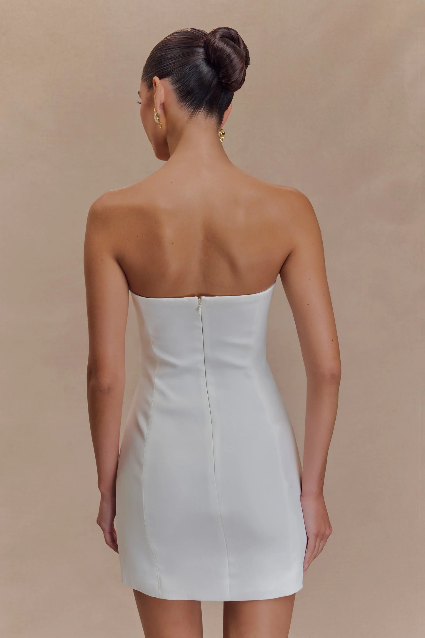 Maci White Crepe Mini Dress