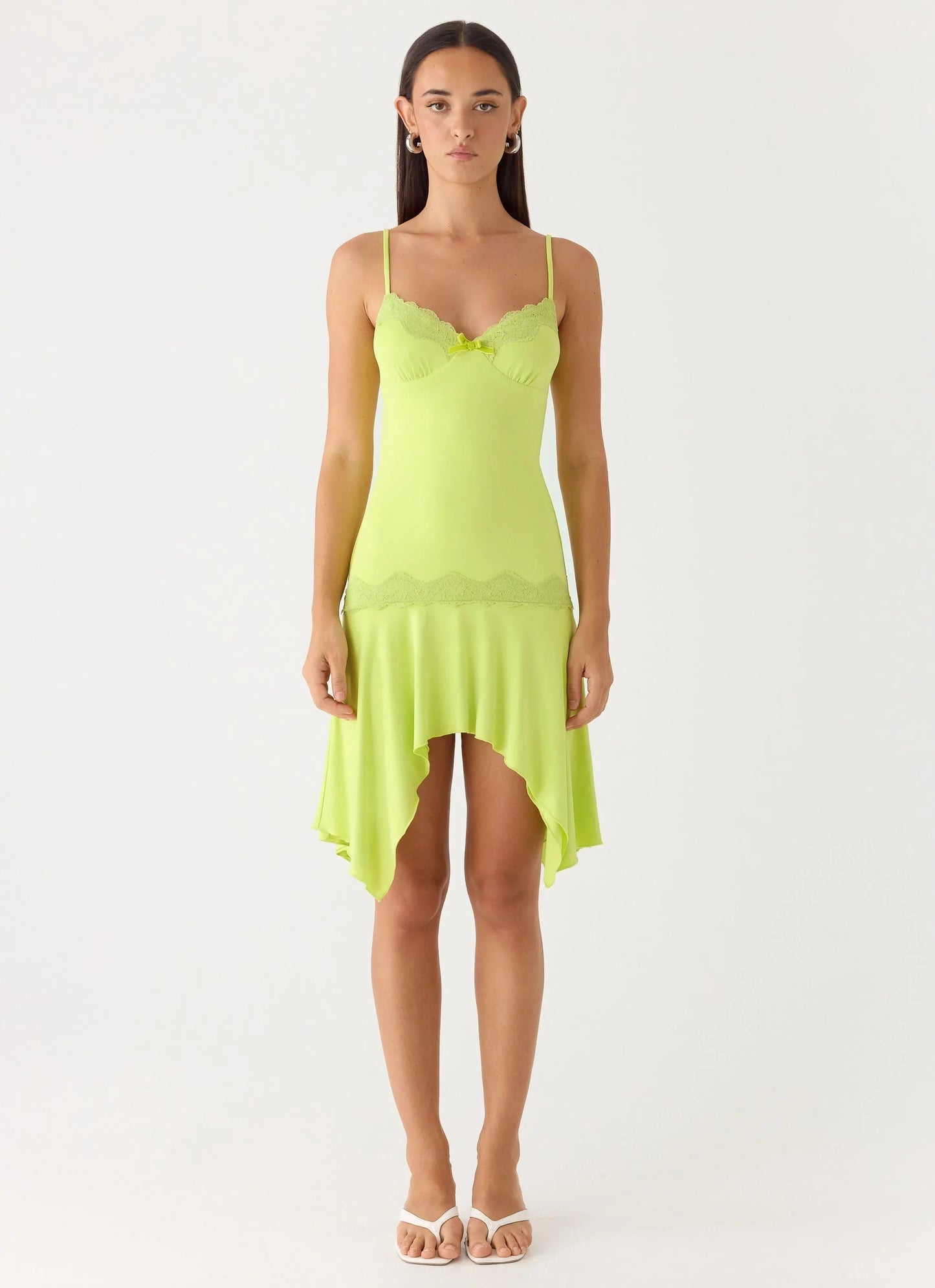 Queen Card Mini Dress Lime