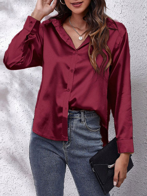 Sienna Satin Collared Top