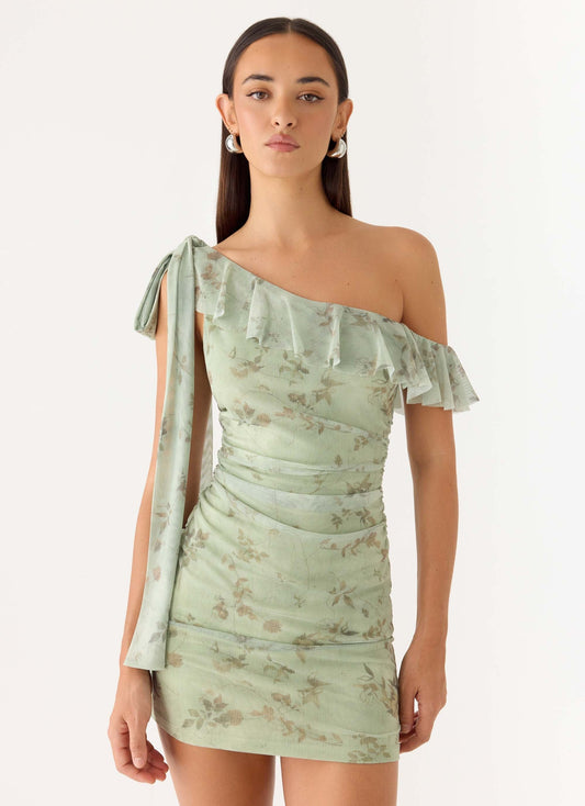 Hidden Gesture Mini Dress Wispy Fern