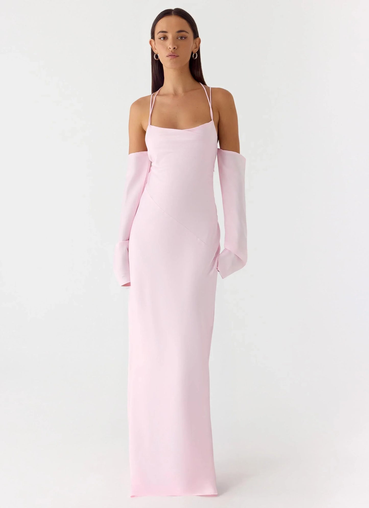 Breathe Me Long Sleeve Maxi Dress Pink