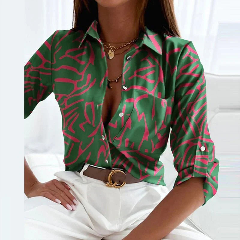 Everly Geometric Collared Top
