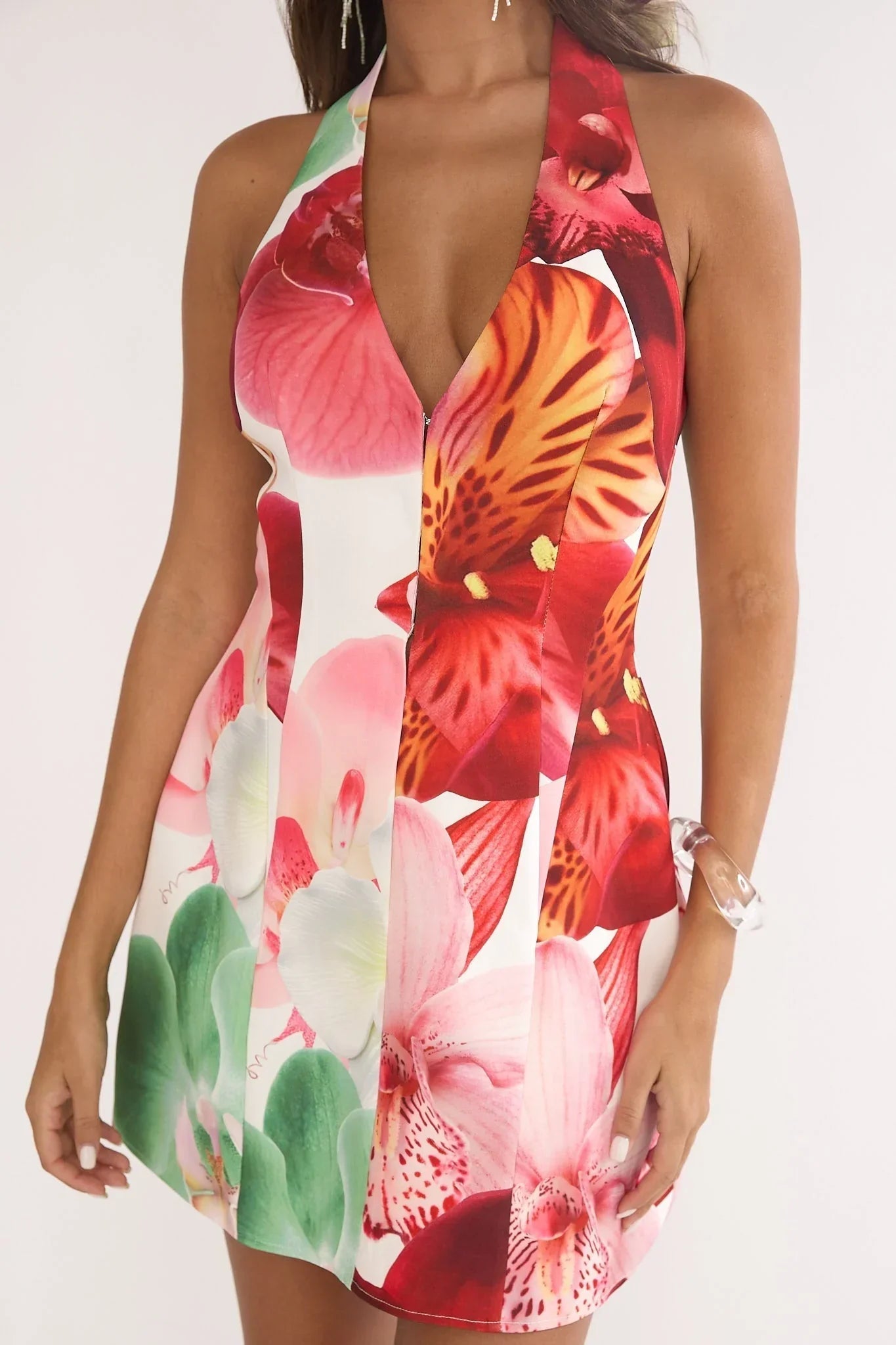 Elisabet Halter Mini Dress Floral