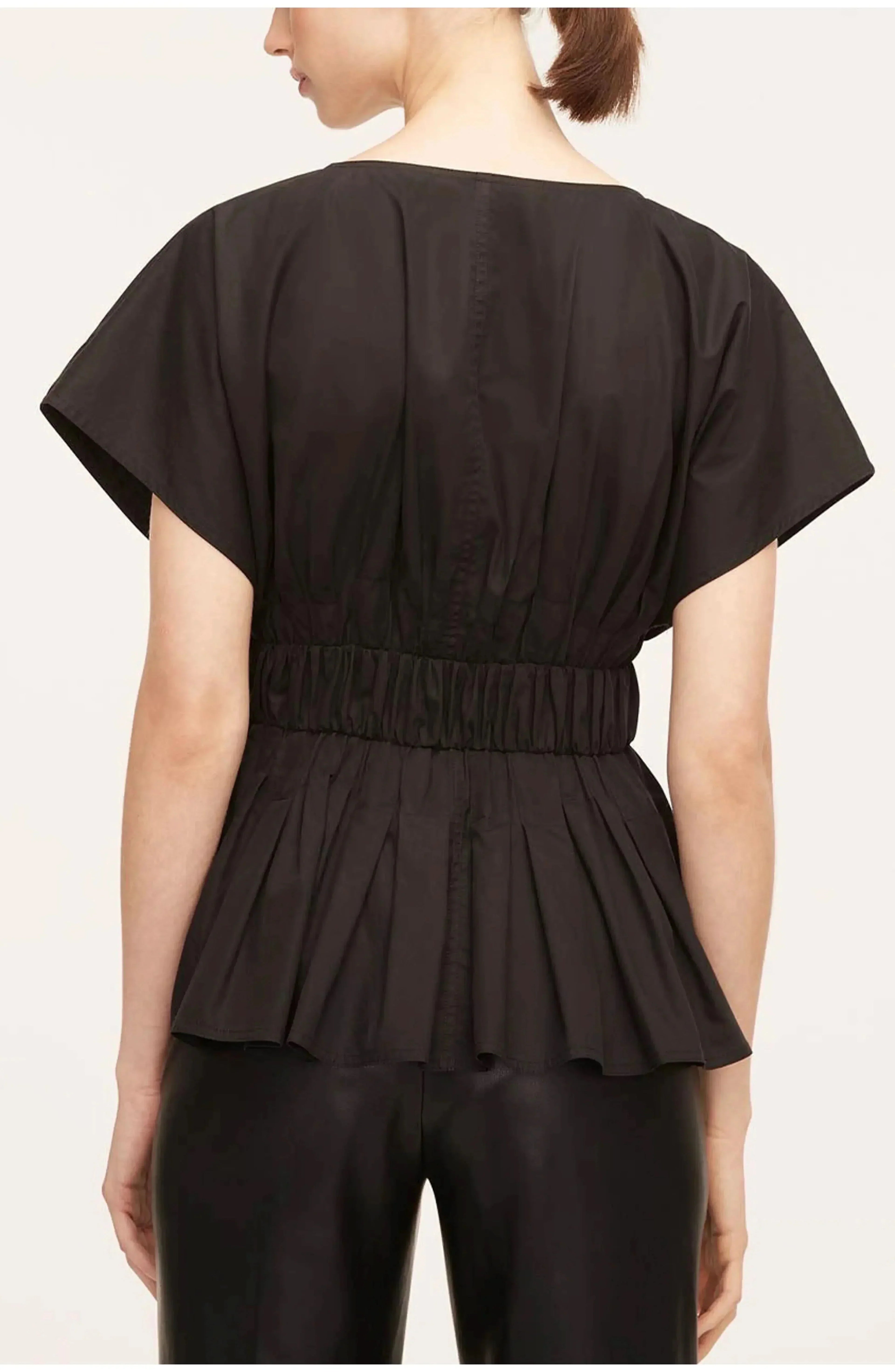Dominique Pleated Peplum Top