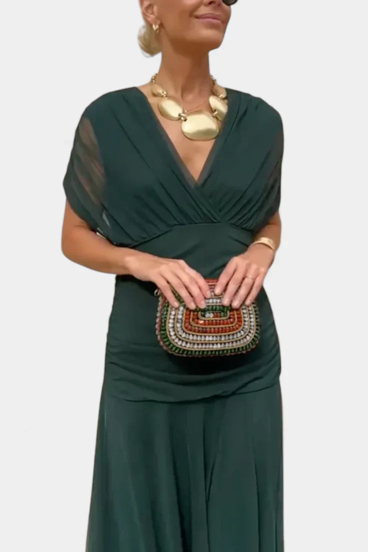 Evangeline Ruched Maxi Dress