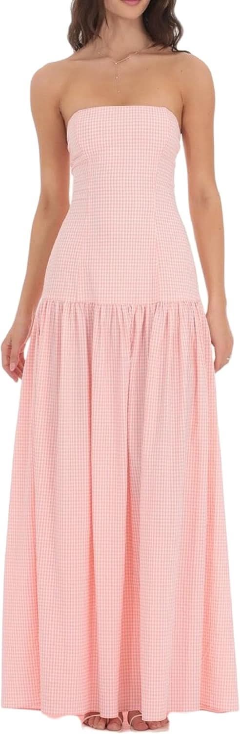 Avery Gingham Maxi Dress