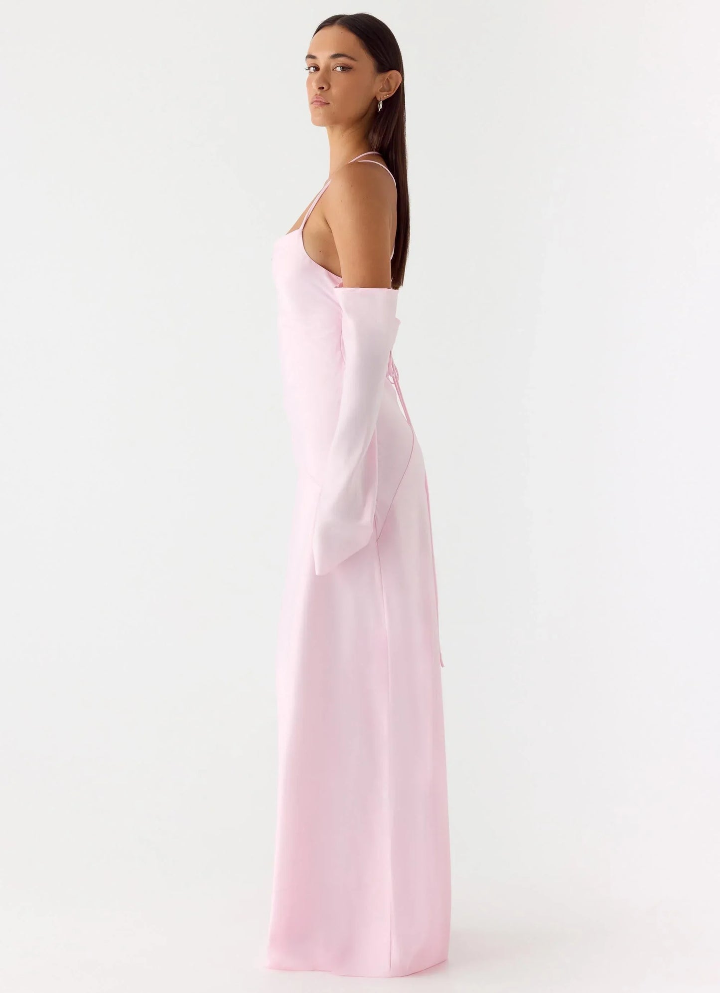 Breathe Me Long Sleeve Maxi Dress Pink