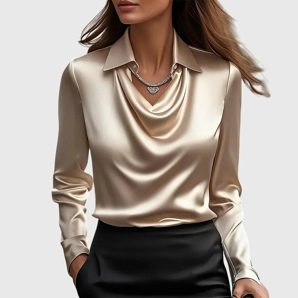 Valentina Satin Cowl Top