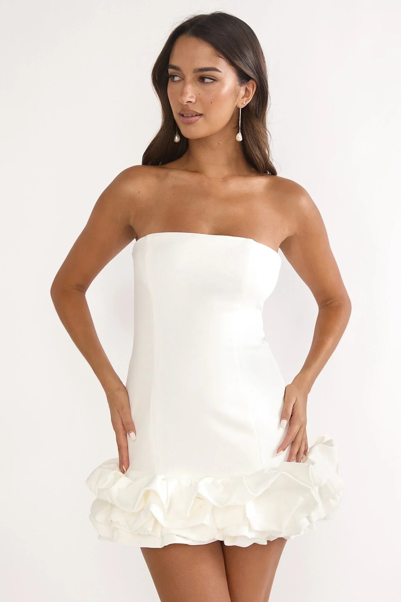Moonlit Mini Dress Off White