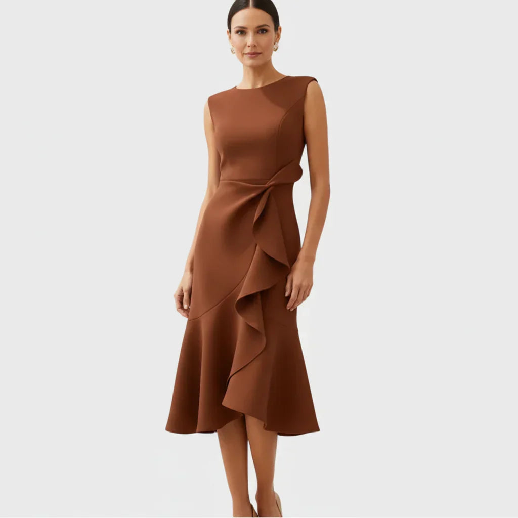 Iris Ruffle Midi Dress