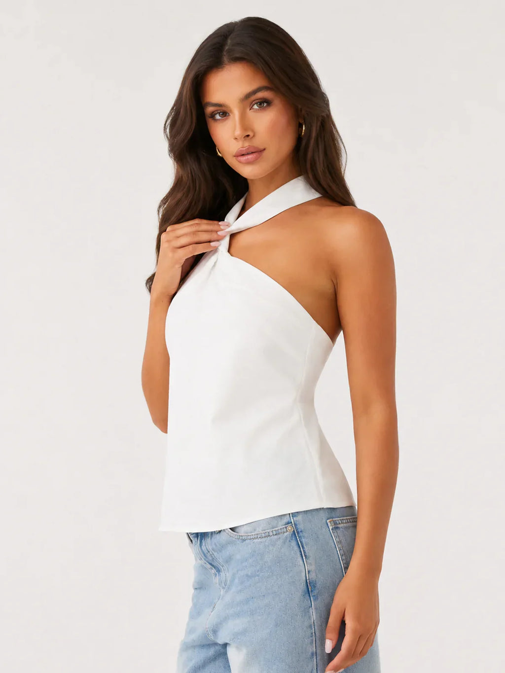 Keira Linen Top - White