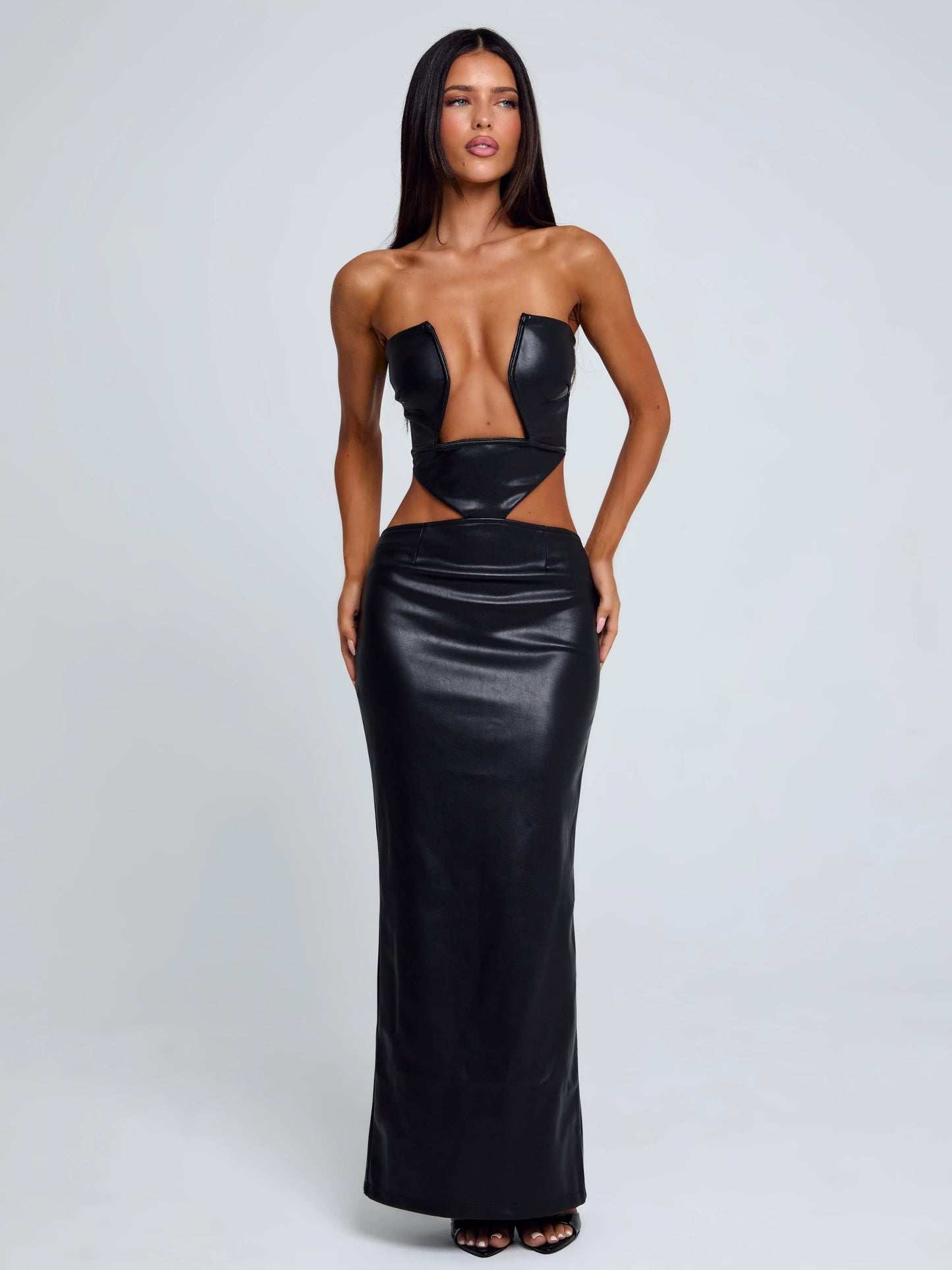 Milarae Black Midi Dress