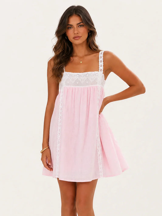 Lacey Mini Dress - Pink