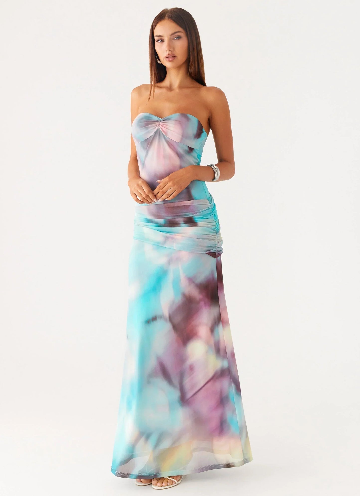 Isle Escape Mesh Maxi Dress Sea Splash