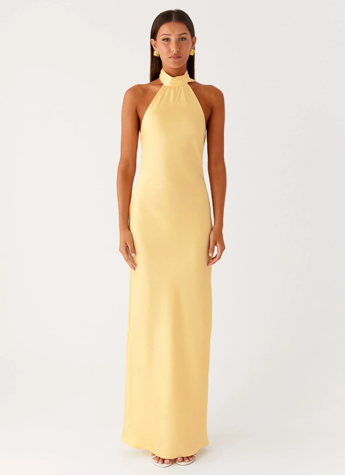 Keena Scarf Maxi Dress - Lemon